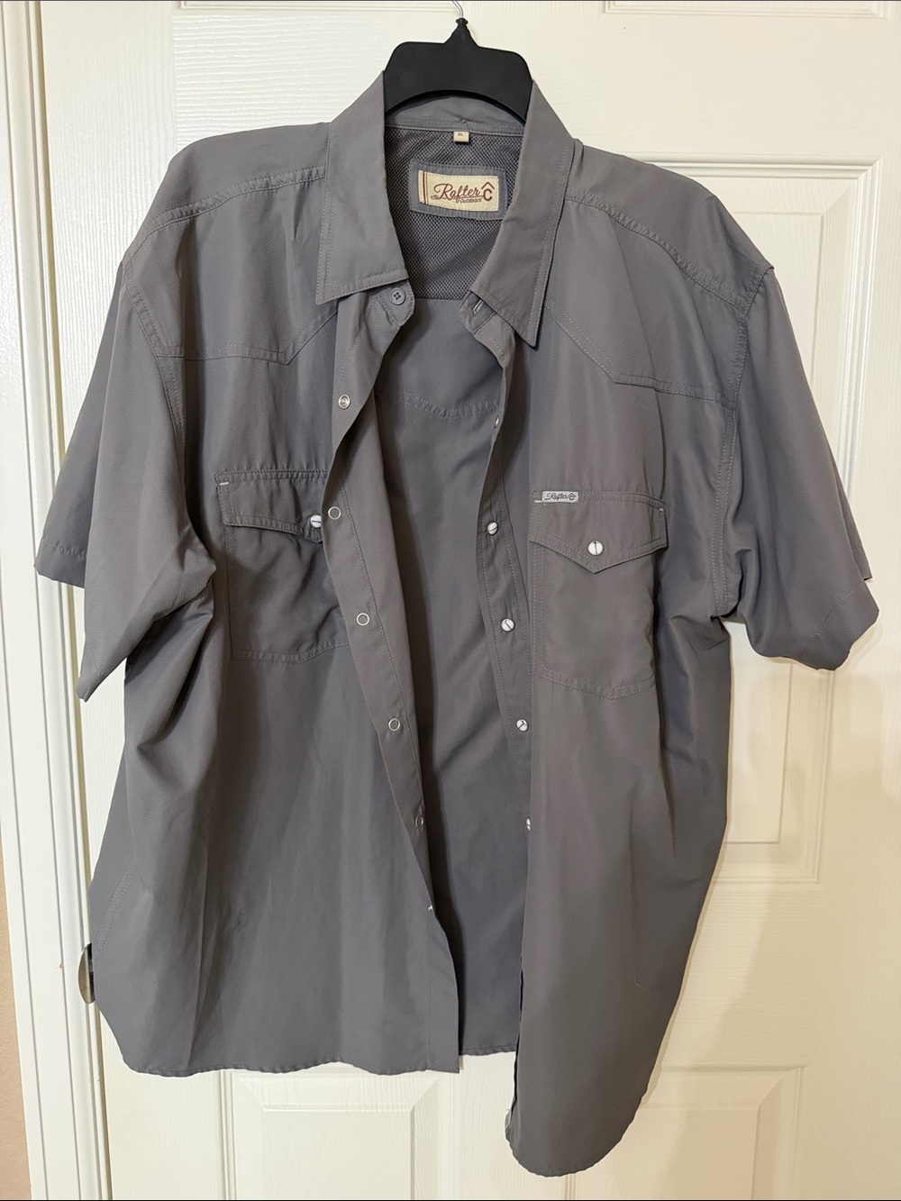 Rafter C Outdoors Gray Short Sleeve Button-Up Shirt